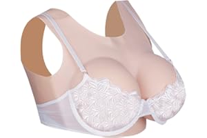 Classoo Pechos de silicona Crossdresser con cuello redondo hueco y relleno de algodón realista, pechos falsos para cosplay transgénero B C D E G Cup