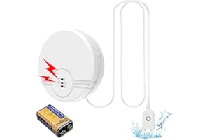 BNGXR Rilevatore di perdite d'acqua, Rivelatore di Allagamento da 135dB, Allarme Sensore Dell'Acquacon Cavo da 105 cm, Allarme Sensor Acqua, per Bagno, Scantinati, Cucina, bagni, Batteria Inclusa