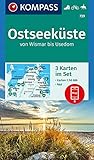 KOMPASS Wanderkarte Ostseeküste von Wismar bis Usedom: 3 Wanderkarten 1:50000 im Set inklusive Karte zur offline Verwendung in der KOMPASS-App. Fahrradfahren. Reiten. (KOMPASS-Wanderkarten, Band 739)