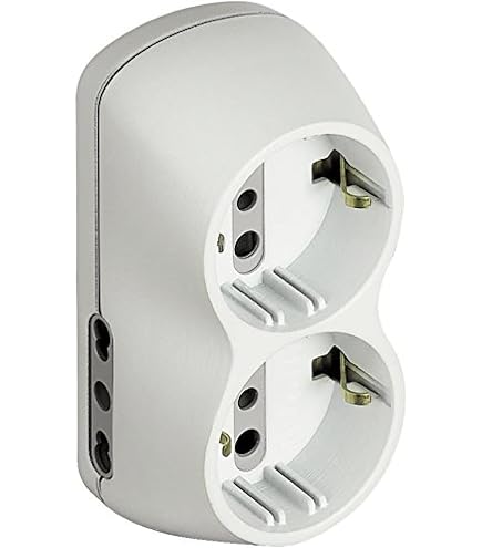 BTicino S3610DB Adattatore Safe Presa Multipla a 3 posti, con 1 Presa Schuko Standard Tedesco, 2 Prese Bivalenti 10/16A e Interruttore Automatico Luminoso di Sicurezza, colore Bianco BTicino S3610DB Adattatore Safe Presa Multipla a 3 posti, con 1 Presa Schuko Standard Tedesco, 2 Prese Bivalenti 10/16A e Interruttore Automatico Luminoso di Sicurezza, colore Bianco