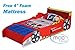 MCC Cars Speed Junior, Toddler, Kids Bed with 4" Luxury Foam Mattress Made in England