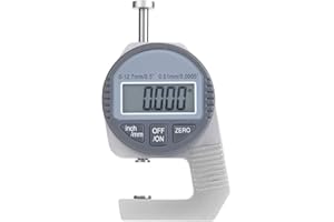 OKBY Dickenmessgerät - Digitales LCD-Display Percentile Dickenmessgerät 0-12,7 mm / 0,5 "0,01 mm / 0,0005" Flachmesskopf