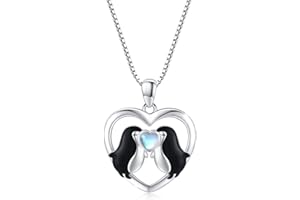 OHAYOO Penguin/Dolphin/Elephant/Fox/Rose/Sloth Necklace 925 Sterling Silver Heart Pendant Moonstone/Crystal/Penguin Gifts for Women Girl Mom