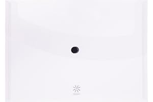 Viquel 017540-08 Pochette plastique porte documents A5 17 x 22 - Enveloppe plate fermeture bouton pression Transparent