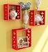 Home Sparkle Sh683 Wall Shelf, Set of 3 (Lacquer Finish, Red) RS.849.00
