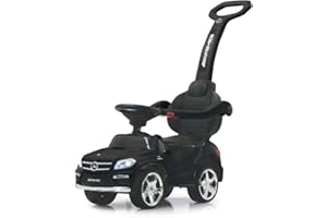 Jamara Rutscher Mercedes-AMG GL 63 2in1 – Kippschutz, Kunstledersitz, Kofferraum, Schub- und Haltestange mit Rückenlehne/Schutzbügel, Licht vorne/hinten, Motorsound, Hupe, Musik, schwarz, 460434