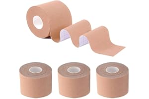 Clooflar Kinesiology Tape,3 Rolls Elastic Sports Tape,Muscle Tape for Shoulder Knee Ankle Elbow Wrist Support (5cm*5m)