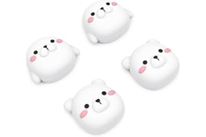 PlayVital Joystick Caps für PS5,Stick Aufsätze für PS4,Kappen für Xbox Series X&S,Thumbstick Schutzkappen Zubehör für Xbox One,Analog Stick Kappen für Switch Pro Controller-Eisbär & Robbenbaby