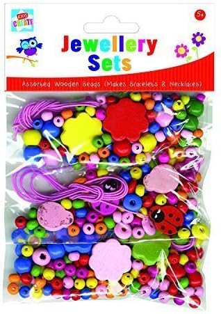 Assorted Wooden Beads (Makes Bracelets & Necklaces) - Over 400 Beads