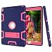 Produktbild iPad Pro 10.5 Fall, Jessica stoßfest [Tropfen Schutz] 3 in1 Robuste Hybrid-Silikon mit PC Kunststoff mit Built in Kickstand für Apple iPad Pro 26,7 cm 2017 Modell Navy+Rose