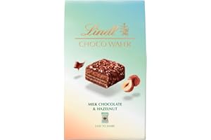 Lindt Choco Wafer Milk Chocolate & Hazelnut Box | 135g | Contains 9 Milk Chocolate & Hazelnut Choco Wafers | Gift Present or Sharing Box for Him and Her | Mother's Day, Birthday, Thank you