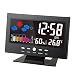 Produktbild KKmoon C/° F Multifunktional Digital Temperatur FeuchtigkeitsmesserInnen Thermo-Hygrometer Wetterstation Kalender Uhr Alarm, Stimme Aktiviert Wettervorhersage mit Bunt LCD Anzeigen, USB Kabel