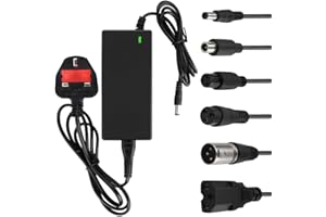 HOVCEH 29.4V 2A Electric Scooter Charger, Hoverboard Charger, Li-Ion Mobility Scooter Charger with 6 Connections, Charger for Electric Bike, Mobility Scooter Battery Charger with LED Indicator