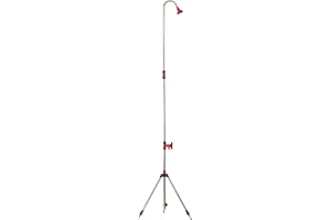 Grafner Aluminium Gartendusche mit Teleskopstativ, höhenverstellbar 172-275 cm, Duschstrahl stufenlos verstellbar, mit massiven Erdankern für optimal Stand, leicht & schnell aufgebaut, Campingdusche