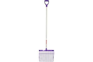 Red Gorilla Bedding Fork with D Handle Purple Lightweight For Stable Bedding Mucking Out Metal Pitchfork for Hay and Garden Compost 157cm Long