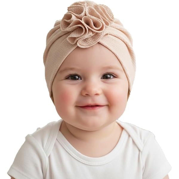 Unetox Baby Bonnet Lace Floral Sun Hat with Ribbon Tie Photo Prop