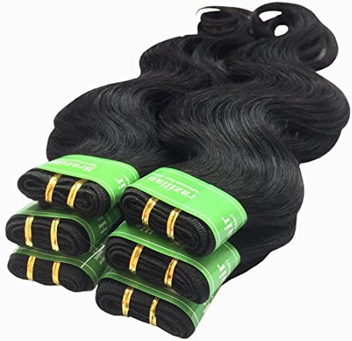 King Love Star Brazilian Hair Brazilian Body Wave 6 Pcs 16" 16" 16" 18" 18" 18" a Lot Cheap Virgin Hair 300g 100% Unprocessed Human Hair Bundles (1b Black)