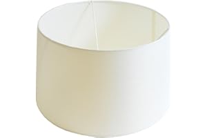 B & S Lampenschirm Stoff rund Ø 40 x H 23 cm (weiß)