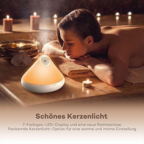TaoTronics Aroma Diffuser 300ml mit Kerzenlicht Ätherisches Öl Diffuser Luftbefeuchter Triple Mist Outlet Design, 7 Farbewechsel, Touch Control, Timer - 4