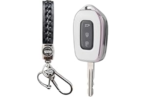 【5 Couleurs】MEDZUK Sandero Stepway 3 Compatible avec Dacia Sandero 3 2020-2023 2024 Coque de clé de Voiture avec porte Clés Accessoire Protection (argent)