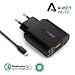 [Qualcomm Quick Charge 3.0] Aukey Quick Charge 3.0 18W USB Wall Charger for Galaxy S6 Edge Plus, Note 5 4, Nexus 6, iPhone, iPad, Samsung Fast Charge Qi Wireless Charging Pad and More (Black) RS.1289.00