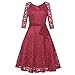 Produktbild Luckycat Räumungsverkauf Damen Spitzenkleid Vintage Spitze Patchwork Schulterfrei Cocktail Party Retro Schaukel Kleid Swing Kleid Partykleid Cocktailkleid