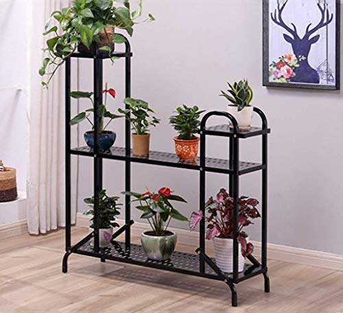 FuweiEncore Flower Stand/Plant Stand With 4 Shelves, Plant Stairs, Ornamentation, Antique Style, Size: 120 X 32 X 148 Cm, Black (Color : 2) (Color : 2)