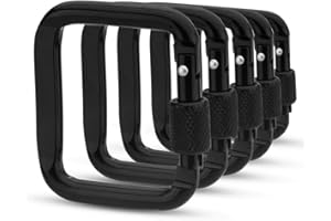 GUKASXI 5 szt. karabińczyk blokujący, aluminiowa, śruba, karabińczyk, brelok, klipsy blokujące, karabińczyk, klipsy turystyczne z zamkiem na śrubę, do wędrówek na świeżym powietrzu, biwakowania, hamaków, huśtawek do jogi, smyczy dla psa, plecaka, 5 szt