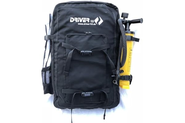 Driver13 kitebag Spare Sac à Dos, Reserve Sac à Dos pour Kites tot 19 m², boardbevestiging, zijhouders, Noir