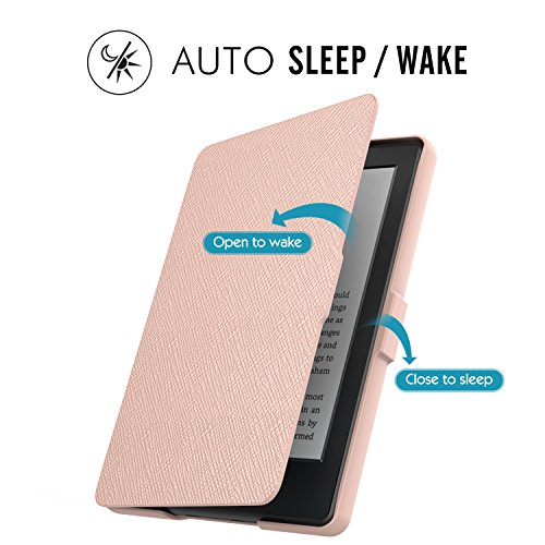 MoKo Hülle für Kindle 8 Generation – Die dünnste und leichteste Schutzhülle Smart Cover mit Auto Sleep / Wake für der Neue Amazon Kindle (8. Generation – 2016 Modell) 6 Zoll eReader, Rose Gold - 5