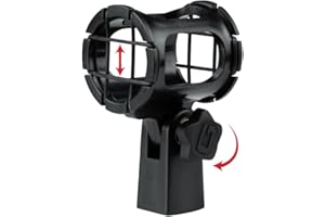 Gator Frameworks Soporte antivibraciones universal para micrófonos de condensador de 15 a 25 mm de diámetro, reduce las vibraciones para mejorar la calidad de la grabación (GFW-MIC-SM1525)