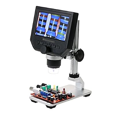 KKmoon Microscope Numérique | 110-240V , 1-600x , 4.3 LCD écran, 8 LED Réglable, HD 3.6MP CCD avec 1080P / 720P / VGA ,Caméra Vidéo pour QC/industriel/ Collection d'Inspection