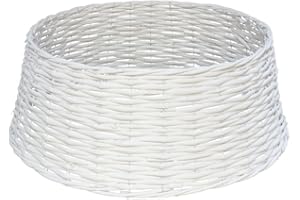 Nakloe - Pie de Árbol de Navidad Blanco 49cm - Cesta y Base para Árbol - Ideas para Cubrir el Pie