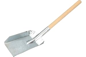KOTARBAU® Pala para Chimenea, Pala de carbón, Pequeña, Mango de Madera Corto, Recogedor para estufas, chimeneas, barbacoas, Pala de Ceniza, Acero galvanizado