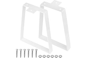 LiYiJiKeJi 2 Pcs white Coffee Table Legs Metal, Trapezoidal Furniture Legs for Sofa Dresser Cabinet Cupboard Chair Couch Dining Table Bench Legs Feets (14.06 inch/white)