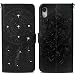 Produktbild Handy hülle Tasche Leder Flip Case Brieftasche Etui Schutzhülle für Apple iPhone X XS iPhone XR iPhone XS MAX hülle,8 Farben (iPhone XR6,1“, Schwarz)