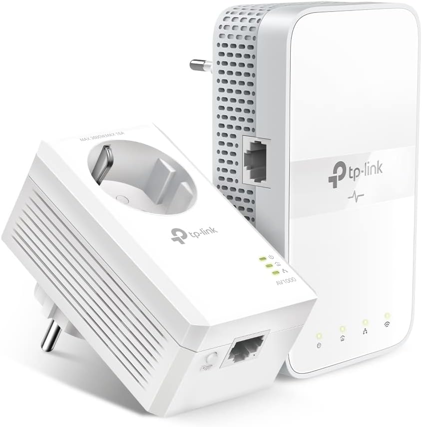 TP-Link TL-WPA7617 KIT, AV1000 Gigabit Passthrough Powerline ac Wi-Fi Kit | Ağınızı genişletin. İşler ve kablolar yok. Entegre fiş. Tak ve çalıştır TPPLC uygulaması.