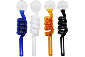 RORA 10pcs tuyau de brûleur à mazout en verre incurvé eau fumante petits tuyaux pour accessoires de bong avec 14cm (Couleur aléatoire)