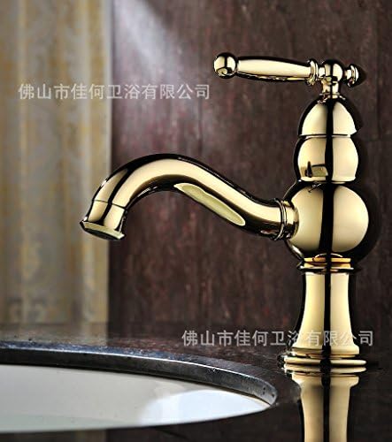Modern fashion bathroom sink faucet Gold lavatory faucet brass European-style faucets hoist single Jin Longtou