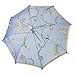 Produktbild sourcingmap® Goldton Blumen Muster Paillette Dekor Blau Mini Geschnürt Sonnenschirm Regenschirm