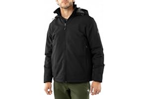 ALPHADVENTURE - Chubasquero impermeable y transpirable para Hombre - Viene con Forro interior, Capucha y boslillos con cremallera I Colores Negro, Azul, Marrón y Amarillo| Tallas de S a XXL