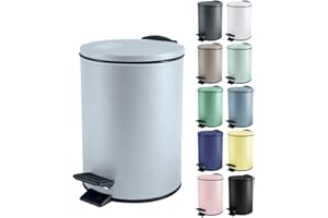 spirella Adelar Cestino Bagno Pattumiera Acciaio Inox - Cestino Spazzatura - Bidoncino Bagno - Pattumiera Bagno 3L - Bidoncino Rimovibile - Cestino WC Bagno Sistema Magic Silent Softclose (Ice Blu)