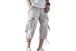 ORANDESIGNE Shorts Cargo Homme Rétro Baggy Pantacourt Casual Combat Pantalon Court Militaire Outdoor Bermudas Multi-Poches de Loisir Travail Sport Jogging Grande Taille