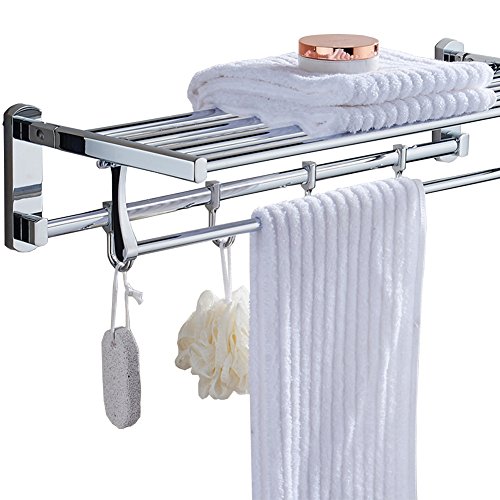 Homieco™ Handtuchablage Badetuchstange aus Edelstahl für Bad Handtuchablage Handtuchtrockner Handtuchregal Wandhandtuchhalter Wandmontage