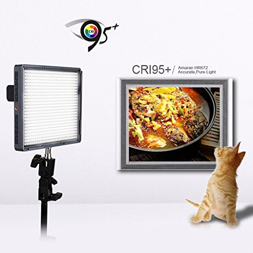 Aputure High Quality LED Video Lighting Amaran HR672C CRI95+ 672 LED Bulbs High Brightness Adjustable Color Temperature LED Video Camera Light Supports 2.4G FSK Wireless Remote Control 100M