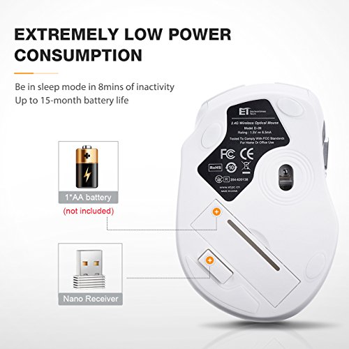 VICTSING Teclado Inalambrico Bluetooth  Blanco 