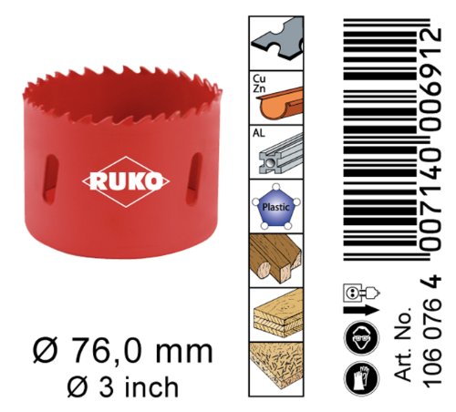 RUKO 106076 Bi – Metall Lochsäge 76 mm - 3