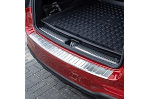 Underground Parts Matt Silver Brushed Stainless Steel Metal Rear Bumper Protector Guard Trim for Mercedes GLC 2015-2021