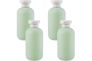 ChAusa 4 Pezzi Bottiglie Vuoto da Viaggio con Tappo, 200ml Bottiglie da Viaggio a Prova di Perdite, Flaconi Viaggio Ricaricabili, Portatili Flaconi da Viaggio per Shampoo, Crema, Lozione (Verde)