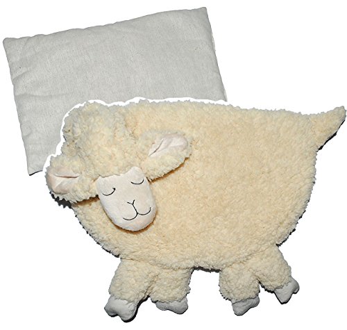 Preisvergleich Produktbild großes Dinkelkissen - " Schäfchen " - 42 cm - Wärme / Wärmekissen - Heizkissen mit Dinkel - Schaf - groß Kuscheltier - Körnerkissen Tier / für Kinder Babys und Erwachsene - superweich